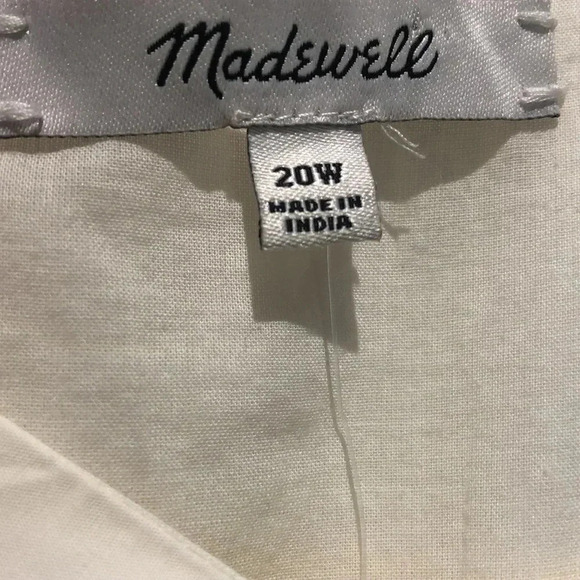 Madewell Poplin Lizzie babydoll dress ivory 20W New with Tags - Picture 2 of 10